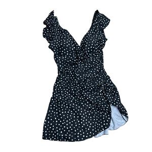 Chic Black and White Polka Dot One Piece Swimsuit